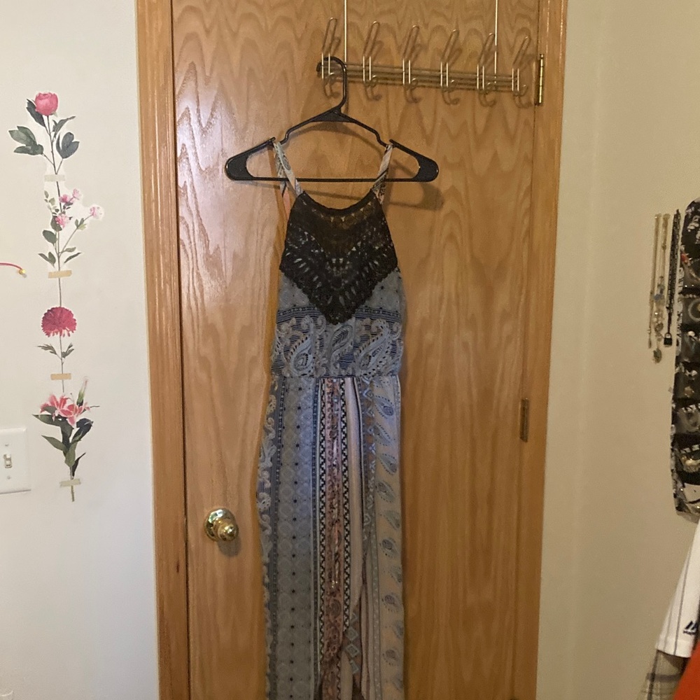 Vanity Black and Blue High Low Dress